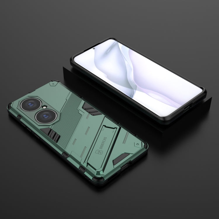 For Huawei P50 Pro Punk Armor 2 in 1 PC + TPU Shockproof Case with Invisible Holder(Green) - Huawei Cases by buy2fix | Online Shopping UK | buy2fix