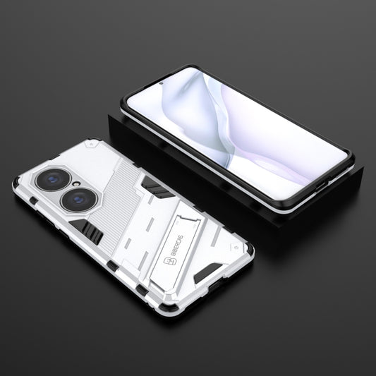 For Huawei P50 Pro Punk Armor 2 in 1 PC + TPU Shockproof Case with Invisible Holder(White) - Huawei Cases by buy2fix | Online Shopping UK | buy2fix