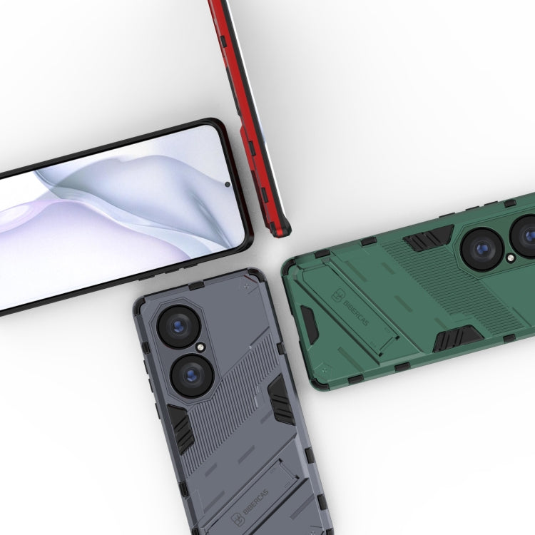 For Huawei P50 Pro Punk Armor 2 in 1 PC + TPU Shockproof Case with Invisible Holder(Orange) - Huawei Cases by buy2fix | Online Shopping UK | buy2fix