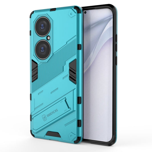 For Huawei P50 Pro Punk Armor 2 in 1 PC + TPU Shockproof Case with Invisible Holder(Blue) - Huawei Cases by buy2fix | Online Shopping UK | buy2fix