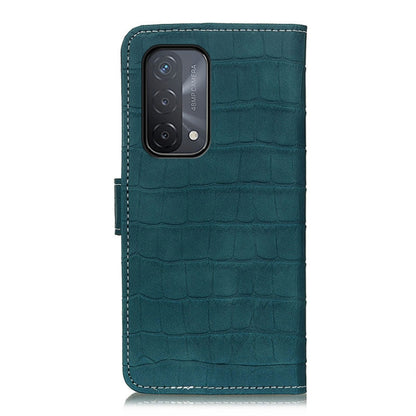 For OPPO A93 5G / A54 5G / A74 5G Crocodile Texture Horizontal Flip Leather Case with Holder & Card Slots & Wallet(Dark Green) by buy2fix