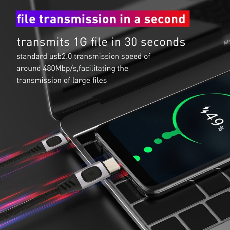 100W 5A USB-C / Type-C Male to USB-C / Type-C Male PD Fast Charging Braided Data Cable, Cable Length:2m by buy2fix