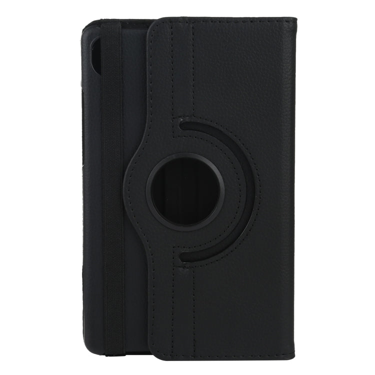 For Lenovo Tab M8 360 Degree Rotation Litchi Texture Horizontal Flip Leather Case with Holder(Black) - Lenovo by buy2fix | Online Shopping UK | buy2fix