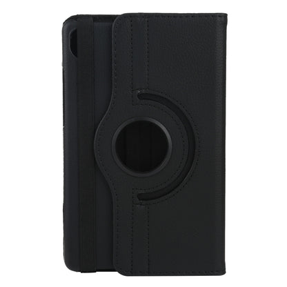 For Lenovo Tab M8 360 Degree Rotation Litchi Texture Horizontal Flip Leather Case with Holder(Black) - Lenovo by buy2fix | Online Shopping UK | buy2fix
