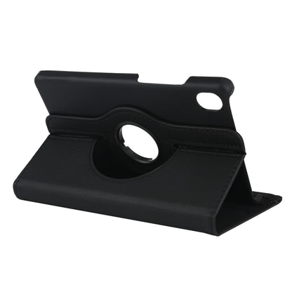 For Lenovo Tab M8 360 Degree Rotation Litchi Texture Horizontal Flip Leather Case with Holder(Black) - Lenovo by buy2fix | Online Shopping UK | buy2fix