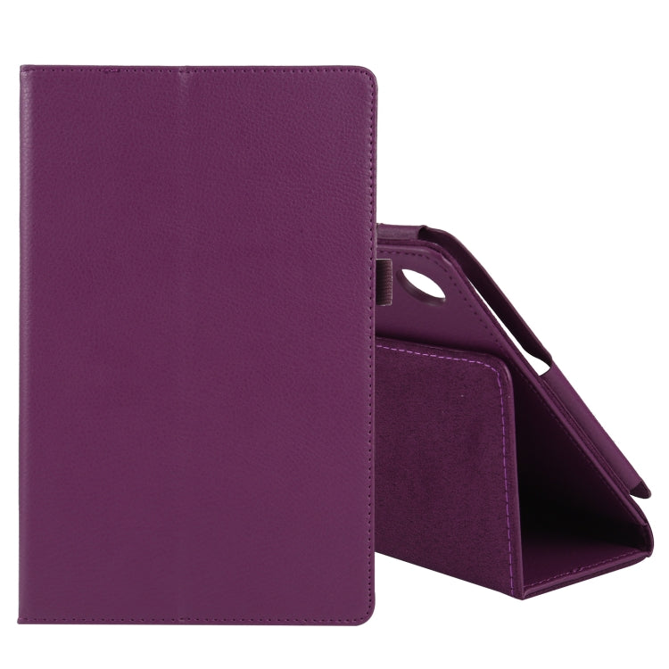 For Lenovo Tab M10 HD Litchi Texture Solid Color Horizontal Flip Leather Case with Holder & Pen Slot(Purple) - Lenovo by buy2fix | Online Shopping UK | buy2fix