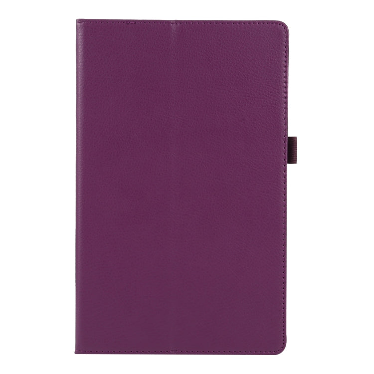 For Lenovo Tab M10 HD Litchi Texture Solid Color Horizontal Flip Leather Case with Holder & Pen Slot(Purple) - Lenovo by buy2fix | Online Shopping UK | buy2fix