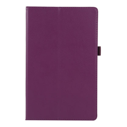 For Lenovo Tab M10 HD Litchi Texture Solid Color Horizontal Flip Leather Case with Holder & Pen Slot(Purple) - Lenovo by buy2fix | Online Shopping UK | buy2fix