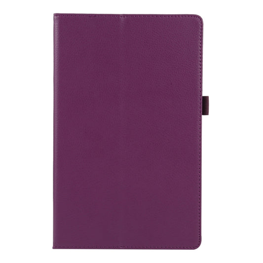 For Lenovo Tab M10 HD Litchi Texture Solid Color Horizontal Flip Leather Case with Holder & Pen Slot(Purple) - Lenovo by buy2fix | Online Shopping UK | buy2fix