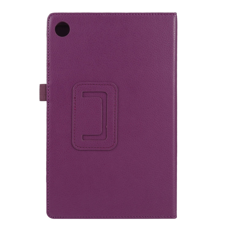 For Lenovo Tab M10 HD Litchi Texture Solid Color Horizontal Flip Leather Case with Holder & Pen Slot(Purple) - Lenovo by buy2fix | Online Shopping UK | buy2fix