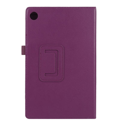 For Lenovo Tab M10 HD Litchi Texture Solid Color Horizontal Flip Leather Case with Holder & Pen Slot(Purple) - Lenovo by buy2fix | Online Shopping UK | buy2fix