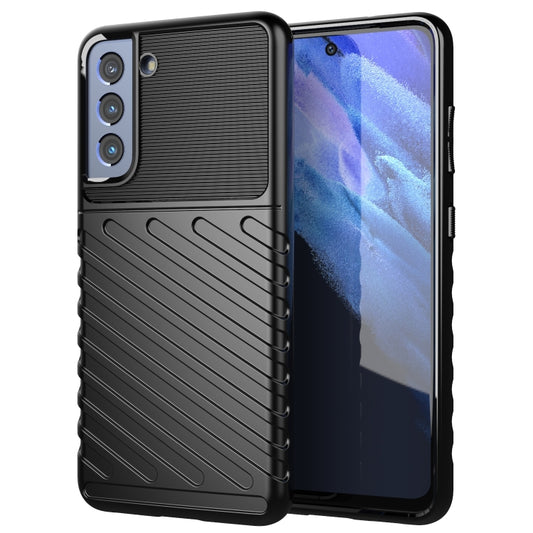 For Samsung Galaxy S21 FE Thunderbolt Shockproof TPU Protective Soft Case(Black) - Galaxy Phone Cases by buy2fix | Online Shopping UK | buy2fix