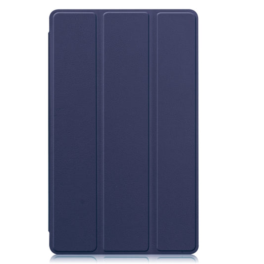For Samsung Galaxy Tab A7 Lite T225 Custer Pattern Pure Color Horizontal Flip Leather Case with Three-folding Holder(Dark Blue) - Other Galaxy Tab PC by buy2fix | Online Shopping UK | buy2fix