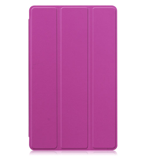 For Samsung Galaxy Tab A7 Lite T225 Custer Pattern Pure Color Horizontal Flip Leather Case with Three-folding Holder(Purple) - Other Galaxy Tab PC by buy2fix | Online Shopping UK | buy2fix