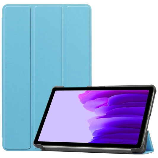 For Samsung Galaxy Tab A7 Lite T225 Custer Pattern Pure Color Horizontal Flip Leather Case with Three-folding Holder(Sky Blue) - Other Galaxy Tab PC by buy2fix | Online Shopping UK | buy2fix
