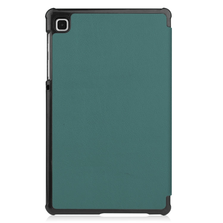 For Samsung Galaxy Tab A7 Lite T225 Custer Pattern Pure Color Horizontal Flip Leather Case with Three-folding Holder(Dark Green) - Other Galaxy Tab PC by buy2fix | Online Shopping UK | buy2fix
