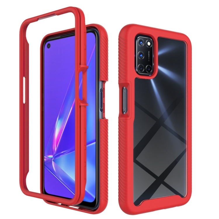 For OPPO A52 / A72 / A92 Starry Sky Solid Color Series Shockproof PC + TPU Protective Case(Red) by buy2fix