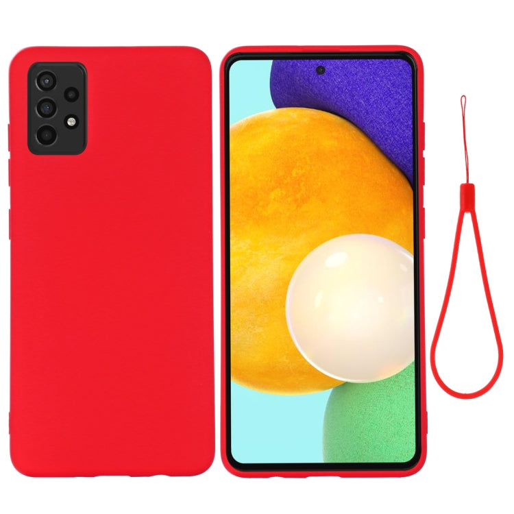 For Samsung A52 5G / 4G Pure Color Liquid Silicone Shockproof Full Coverage Case(Red) by buy2fix