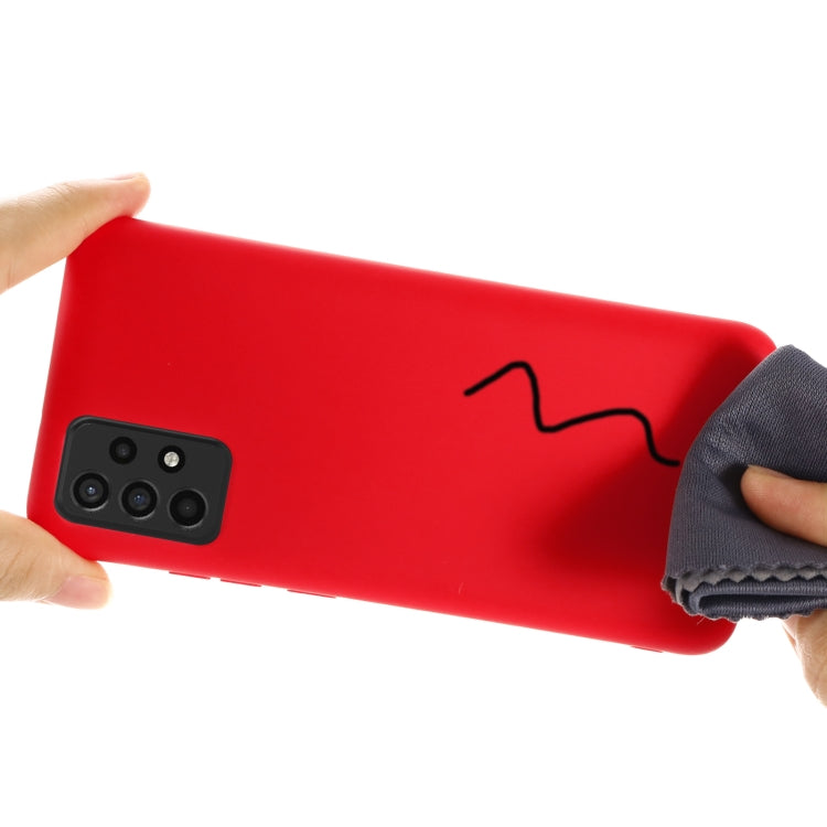 For Samsung A52 5G / 4G Pure Color Liquid Silicone Shockproof Full Coverage Case(Red) by buy2fix