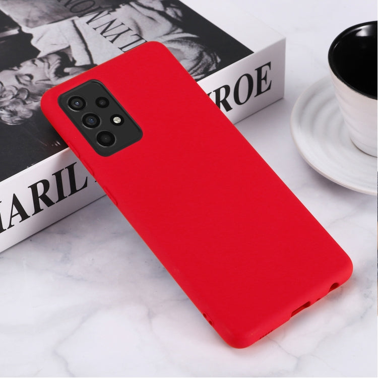 For Samsung A52 5G / 4G Pure Color Liquid Silicone Shockproof Full Coverage Case(Red) by buy2fix