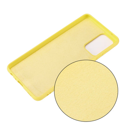 For Samsung A52 5G / 4G Pure Color Liquid Silicone Shockproof Full Coverage Case(Yellow) by buy2fix