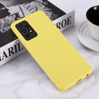 For Samsung A52 5G / 4G Pure Color Liquid Silicone Shockproof Full Coverage Case(Yellow) by buy2fix