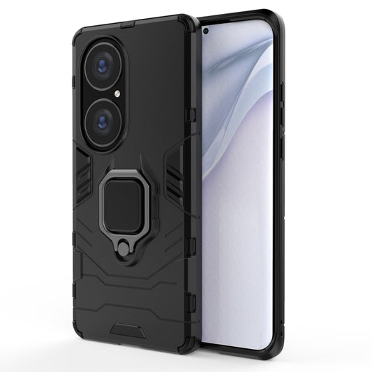 For Huawei P50 Pro PC + TPU Shockproof Protective Case with Magnetic Ring Holder(Black) - Huawei Cases by buy2fix | Online Shopping UK | buy2fix