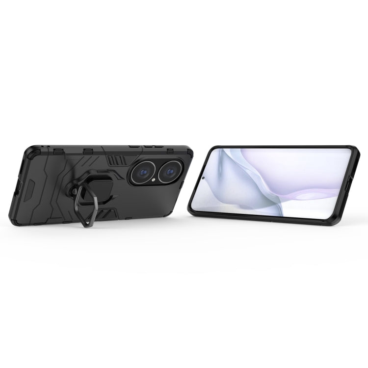 For Huawei P50 Pro PC + TPU Shockproof Protective Case with Magnetic Ring Holder(Black) - Huawei Cases by buy2fix | Online Shopping UK | buy2fix