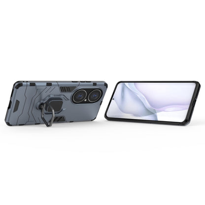 For Huawei P50 Pro PC + TPU Shockproof Protective Case with Magnetic Ring Holder(Navy Blue) - Huawei Cases by buy2fix | Online Shopping UK | buy2fix