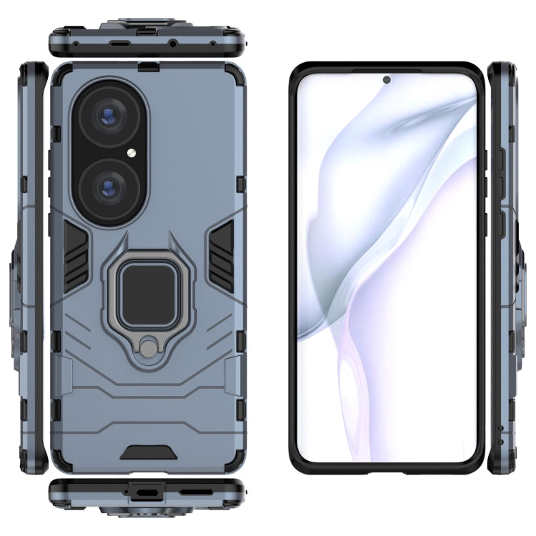 For Huawei P50 Pro PC + TPU Shockproof Protective Case with Magnetic Ring Holder(Navy Blue) - Huawei Cases by buy2fix | Online Shopping UK | buy2fix