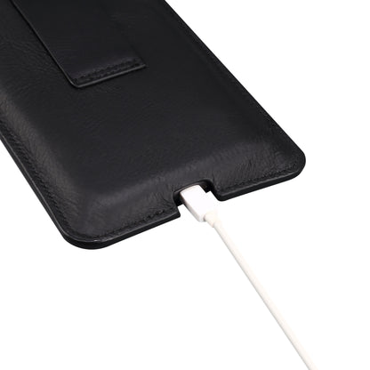 Universal Cow Leather Vertical Mobile Phone Leather Case Waist Bag For 6.7 inch and Below Phones(Black) - More iPhone Cases by buy2fix | Online Shopping UK | buy2fix