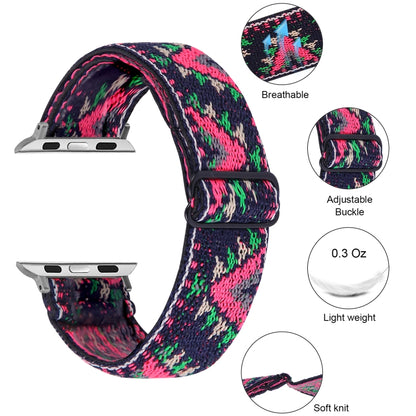 Elastic Watch Band For Apple Watch Series 7 45mm / 6 & SE & 5 & 4 44mm / 3 & 2 & 1 42mm(08) - Watch Bands by buy2fix | Online Shopping UK | buy2fix