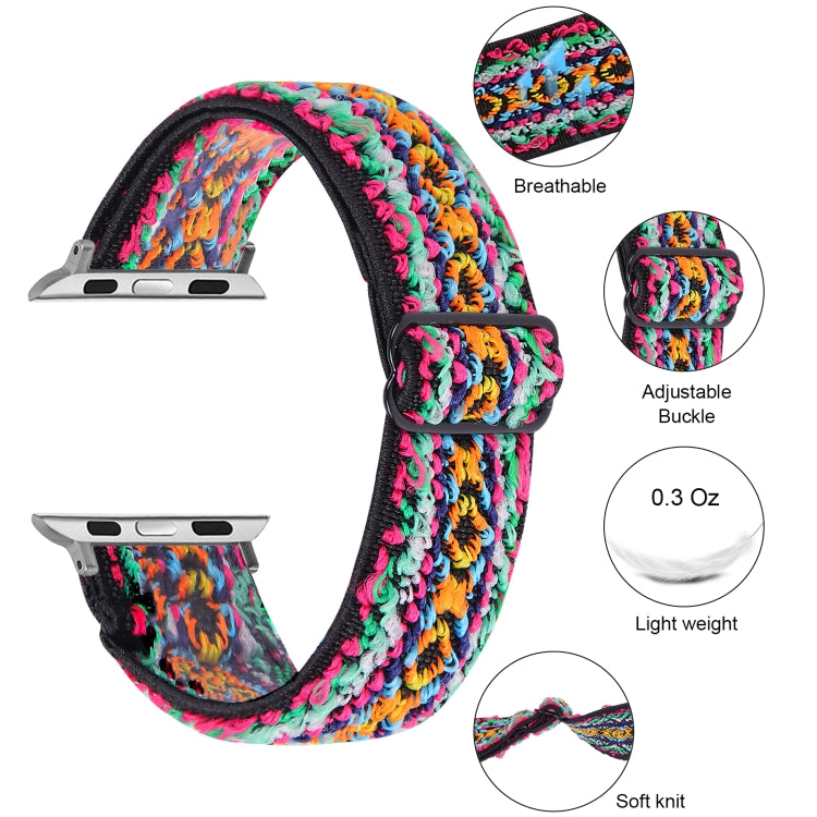 Elastic Watch Band For Apple Watch Series 7 45mm / 6 & SE & 5 & 4 44mm / 3 & 2 & 1 42mm(12) - Watch Bands by buy2fix | Online Shopping UK | buy2fix