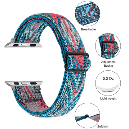 Elastic Watch Band For Apple Watch Series 7 41mm / 6 & SE & 5 & 4 40mm / 3 & 2 & 1 38mm(01) - Watch Bands by buy2fix | Online Shopping UK | buy2fix