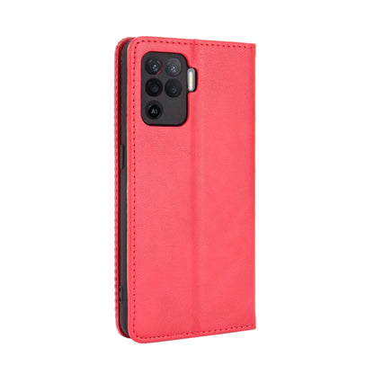 For OPPO A94 4G / F19 Pro 4G / Reno5 F Magnetic Buckle Retro Crazy Horse Texture Horizontal Flip Leather Case with Holder & Card Slots & Photo Frame(Red) by buy2fix