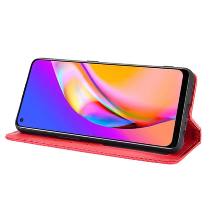 For OPPO A94 4G / F19 Pro 4G / Reno5 F Magnetic Buckle Retro Crazy Horse Texture Horizontal Flip Leather Case with Holder & Card Slots & Photo Frame(Red) by buy2fix