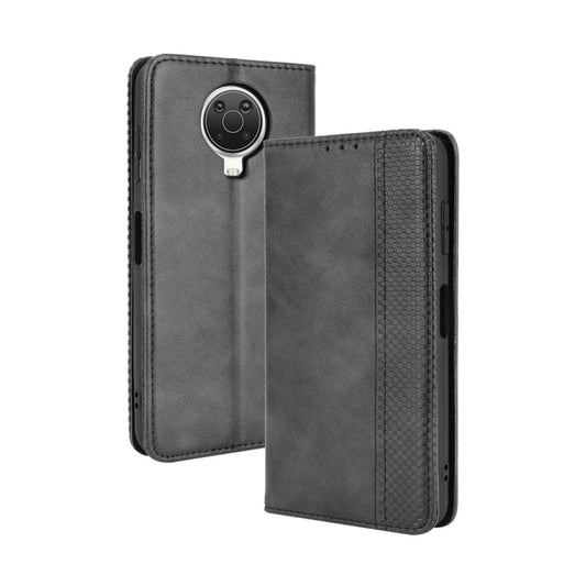 For Nokia G20 / G10 Magnetic Buckle Retro Crazy Horse Texture Horizontal Flip Leather Case with Holder & Card Slots & Photo Frame(Black) - Nokia Cases by buy2fix | Online Shopping UK | buy2fix