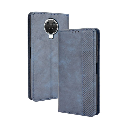 For Nokia G20 / G10 Magnetic Buckle Retro Crazy Horse Texture Horizontal Flip Leather Case with Holder & Card Slots & Photo Frame(Blue) - Nokia Cases by buy2fix | Online Shopping UK | buy2fix