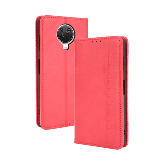 For Nokia G20 / G10 Magnetic Buckle Retro Crazy Horse Texture Horizontal Flip Leather Case with Holder & Card Slots & Photo Frame(Red) - Nokia Cases by buy2fix | Online Shopping UK | buy2fix