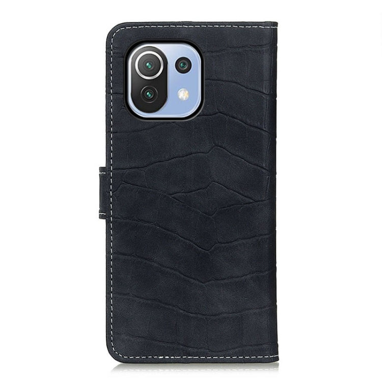 For Xiaomi Mi 11 Lite 5G / 4G Crocodile Texture Horizontal Flip Leather Case with Holder & Card Slots & Photo Frame & Wallet(Black) - Xiaomi Cases by buy2fix | Online Shopping UK | buy2fix