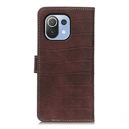 For Xiaomi Mi 11 Lite 5G / 4G Crocodile Texture Horizontal Flip Leather Case with Holder & Card Slots & Photo Frame & Wallet(Brown) - Xiaomi Cases by buy2fix | Online Shopping UK | buy2fix