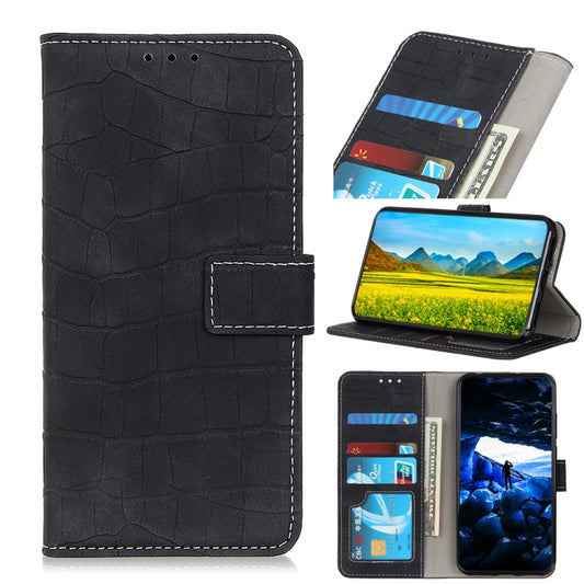 For OPPO F19 Pro+ 5G/ Reno5 Z / Reno6 Z Crocodile Texture Horizontal Flip Leather Case with Holder & Card Slots & Photo Frame & Wallet(Black) by buy2fix
