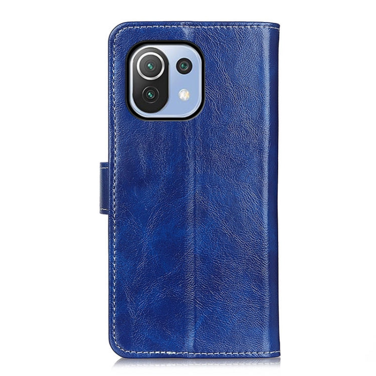 For Xiaomi Mi 11 Lite 5G / 4G Retro Crazy Horse Texture Horizontal Flip Leather Case with Holder & Card Slots & Photo Frame & Wallet(Blue) - Xiaomi Cases by buy2fix | Online Shopping UK | buy2fix