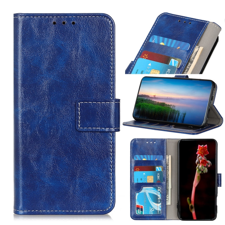 For OPPO F19 Pro+ 5G / Reno5 Z / Reno6 Z Retro Crazy Horse Texture Horizontal Flip Leather Case with Holder & Card Slots & Photo Frame & Wallet(Blue) - OPPO Cases by buy2fix | Online Shopping UK | buy2fix