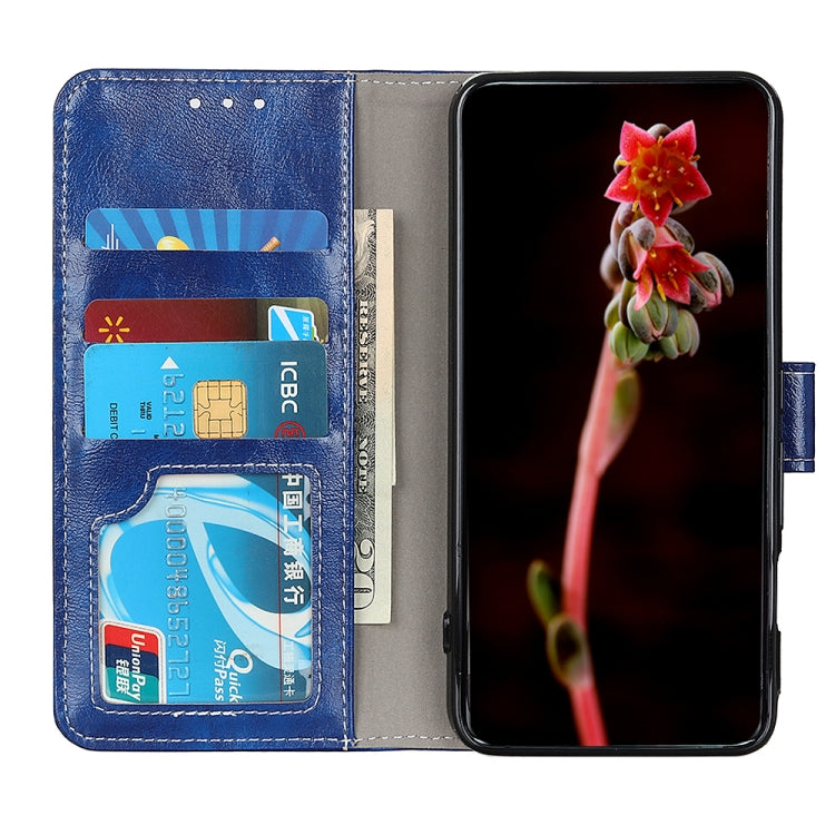 For OPPO F19 Pro+ 5G / Reno5 Z / Reno6 Z Retro Crazy Horse Texture Horizontal Flip Leather Case with Holder & Card Slots & Photo Frame & Wallet(Blue) - OPPO Cases by buy2fix | Online Shopping UK | buy2fix