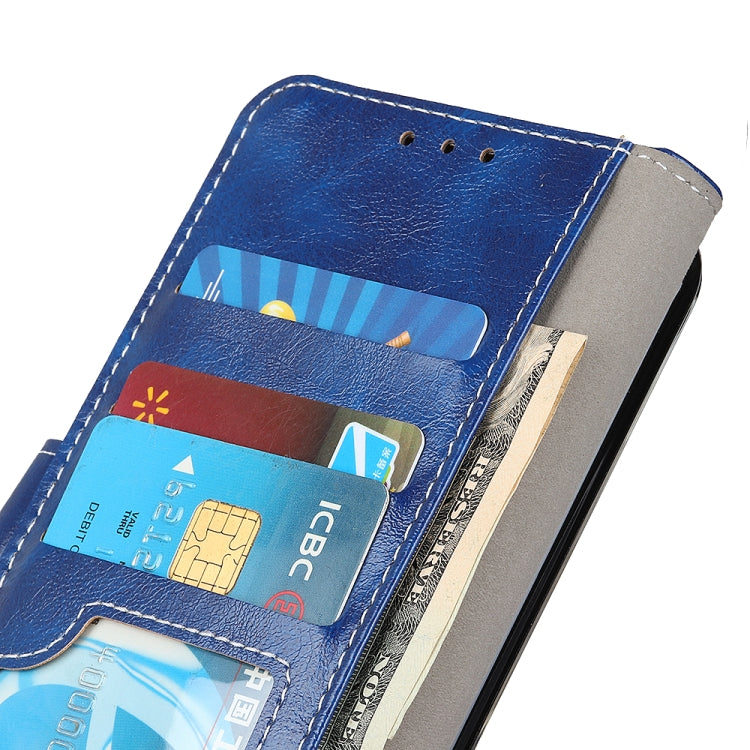 For OPPO F19 Pro+ 5G / Reno5 Z / Reno6 Z Retro Crazy Horse Texture Horizontal Flip Leather Case with Holder & Card Slots & Photo Frame & Wallet(Blue) - OPPO Cases by buy2fix | Online Shopping UK | buy2fix