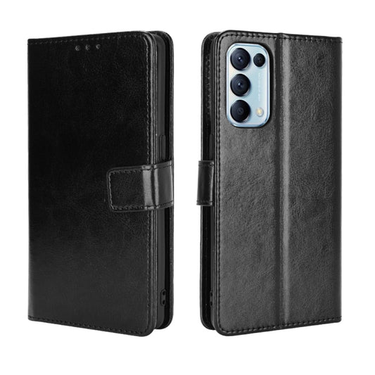 For OPPO Find X3 Lite / Reno5 5G Retro Crazy Horse Texture Horizontal Flip Leather Case with Holder & Card Slots & Lanyard(Black) by buy2fix