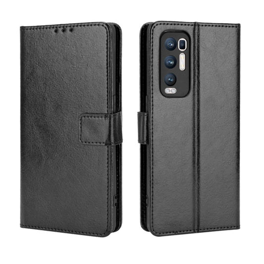 For OPPO Reno5 Pro+ / Find X3 Neo Retro Crazy Horse Texture Horizontal Flip Leather Case with Holder & Card Slots & Lanyard(Black) by buy2fix