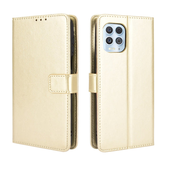 For Motorola Edge S / Moto G100 Retro Crazy Horse Texture Horizontal Flip Leather Case with Holder & Card Slots & Lanyard(Gold)