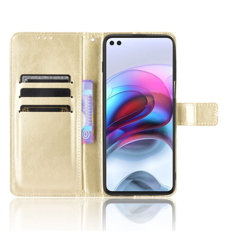 For Motorola Edge S / Moto G100 Retro Crazy Horse Texture Horizontal Flip Leather Case with Holder & Card Slots & Lanyard(Gold) - Motorola Cases by buy2fix | Online Shopping UK | buy2fix